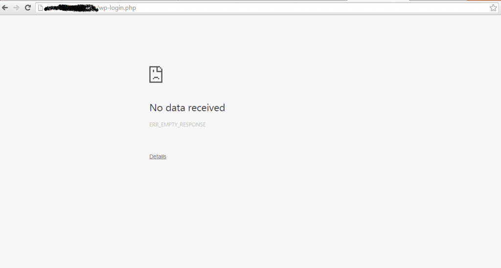 no data received err_empty_response wordpress (Problem Solved)