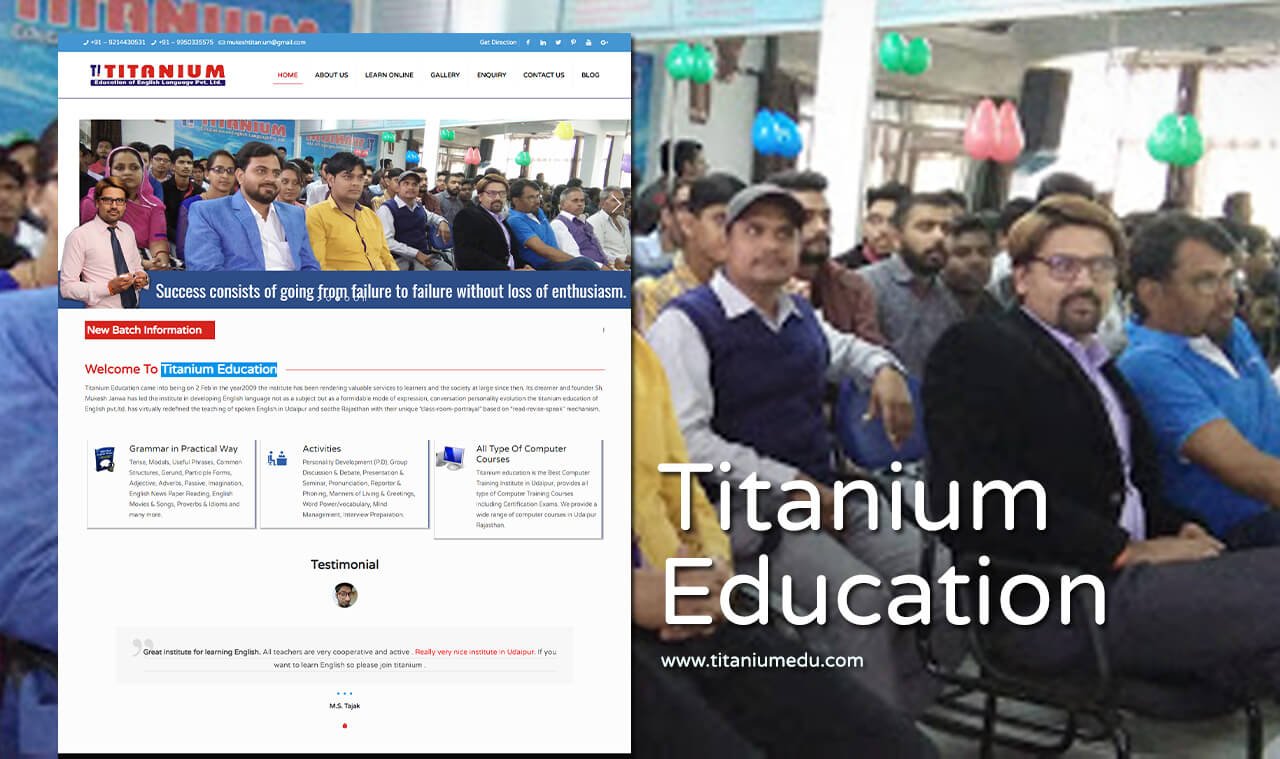 English Classes Website Designer