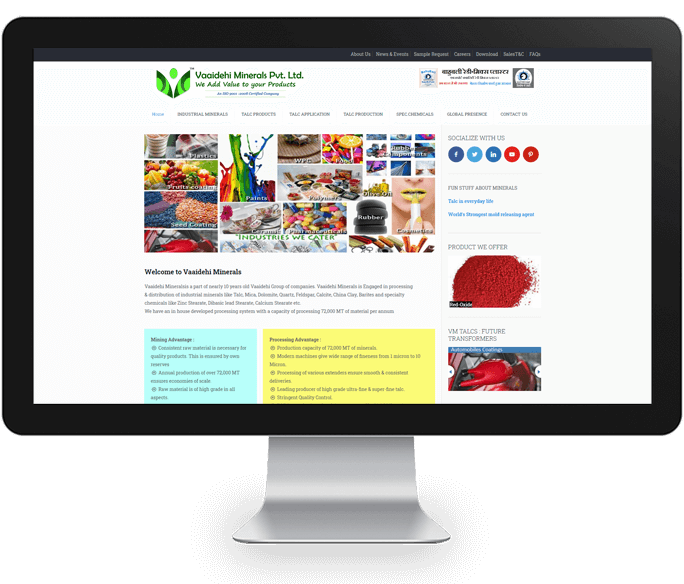 Minerals Website Designer
