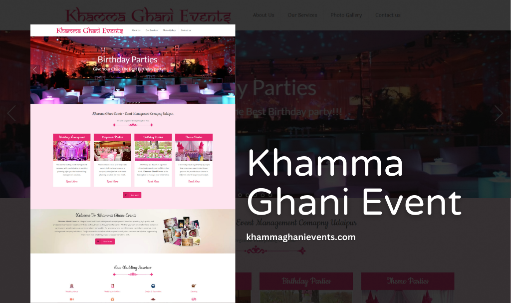 Event Management Website Designer