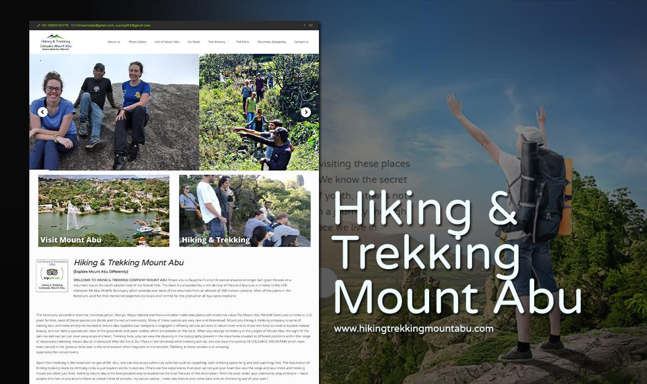 hiking trekking company web design