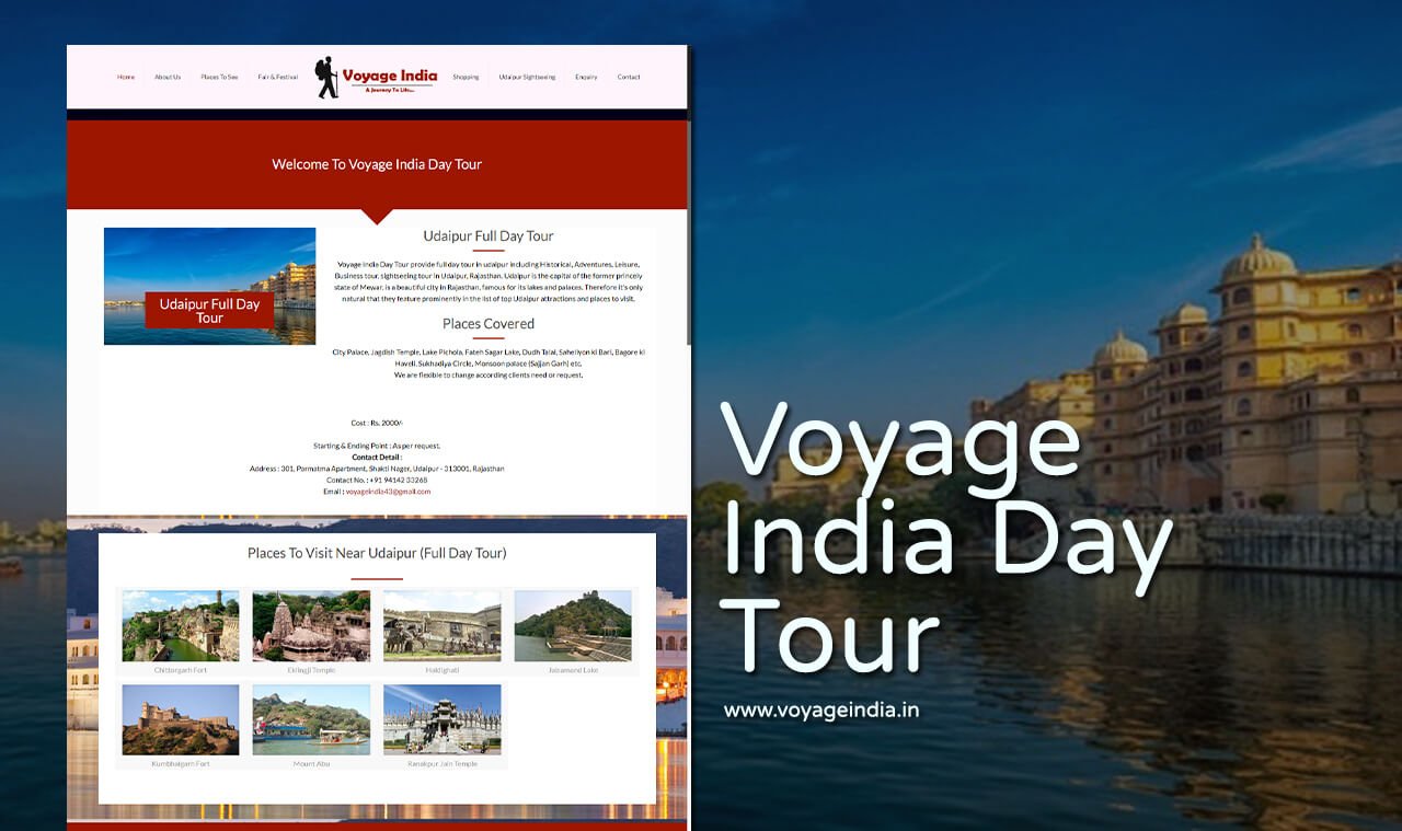 travel company website design