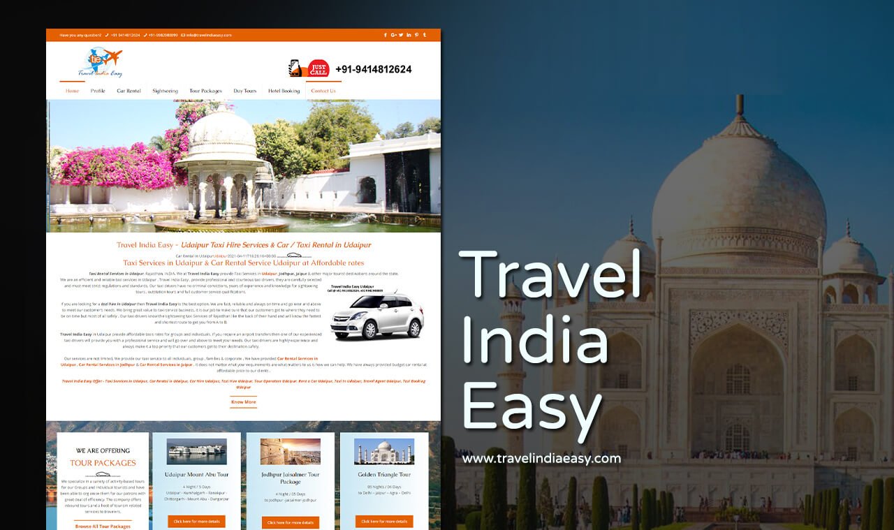 tour and travel company website design