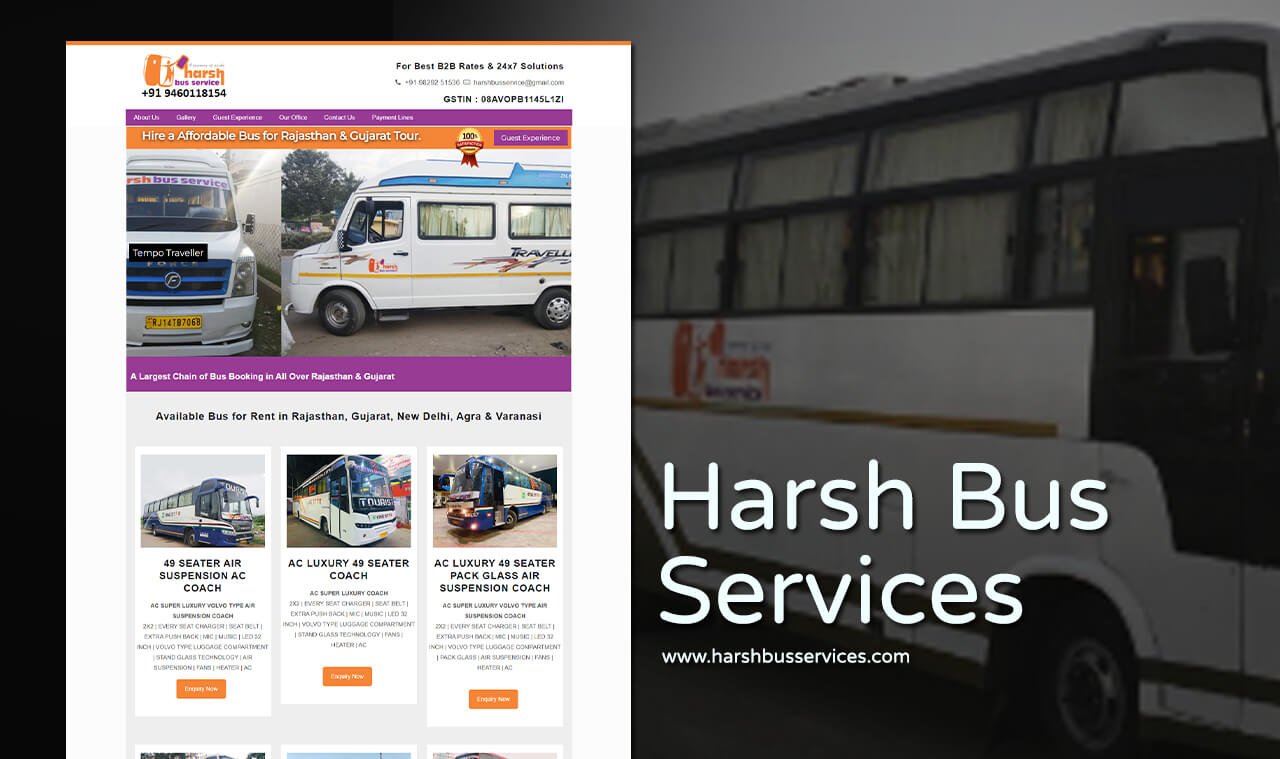 luxury bus car services website design
