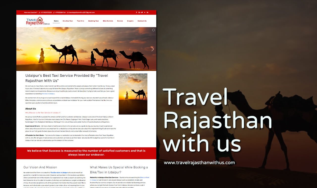 travel tour package website design