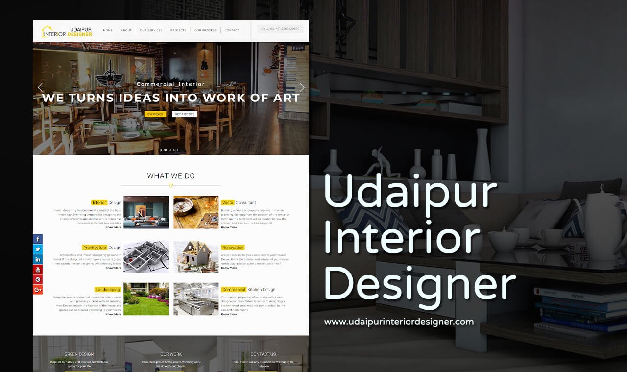 interior designer website design