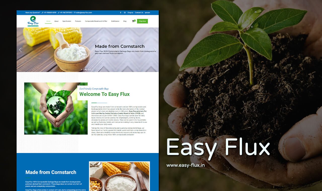 compostable bags manufacturer web design