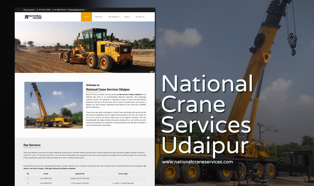 crane service website design