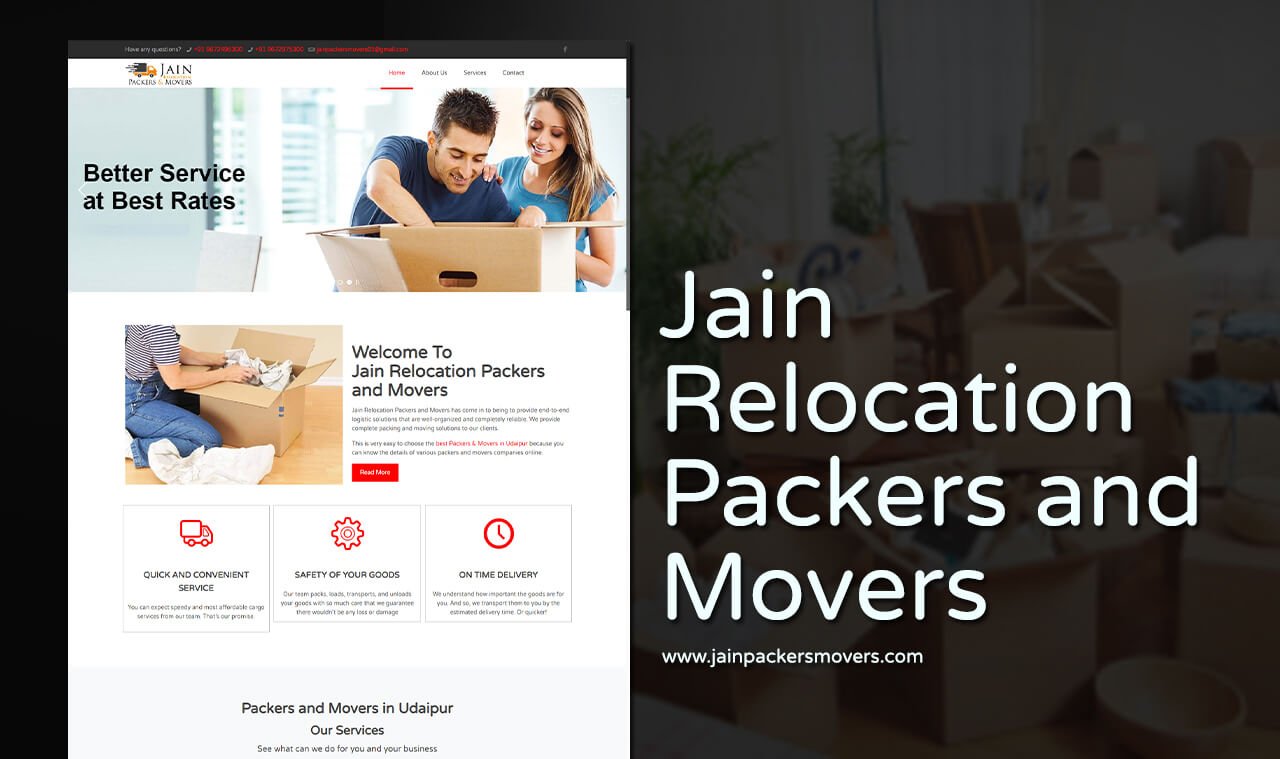 Jain Packers Movers portfolio website