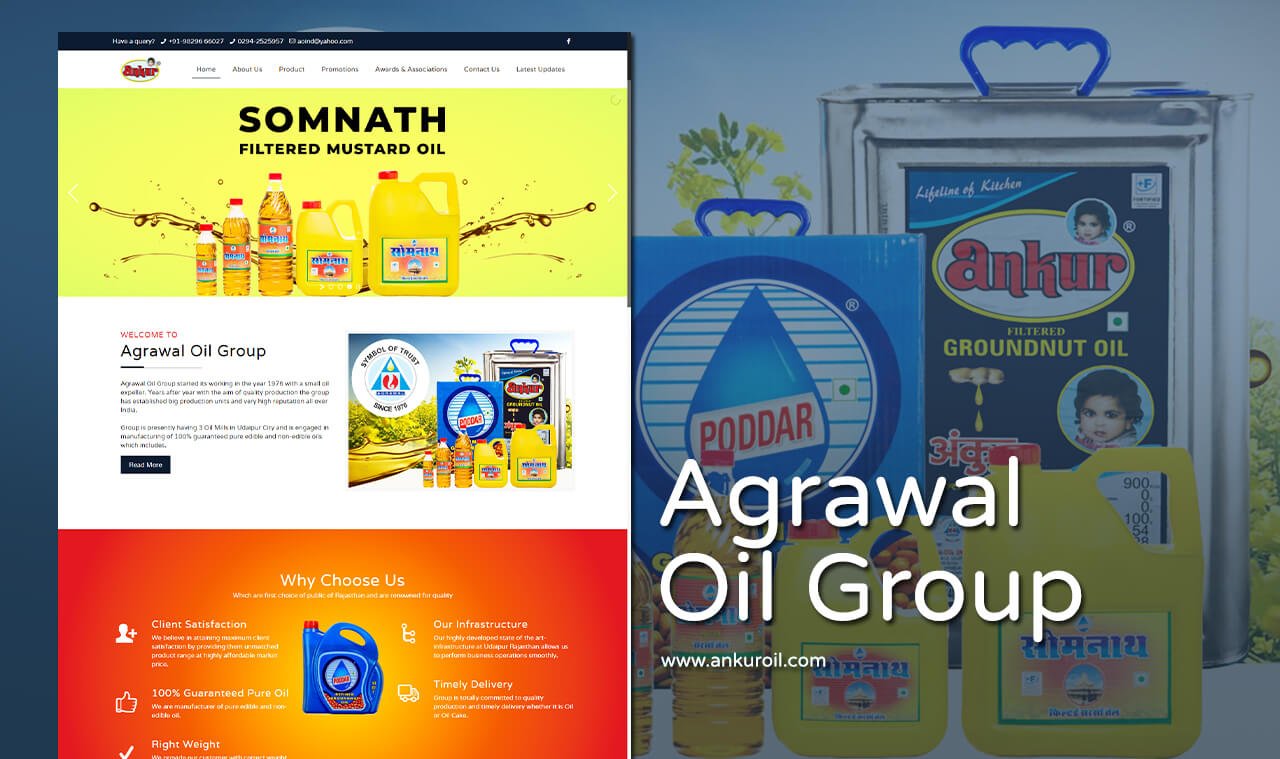 cooking oil website design
