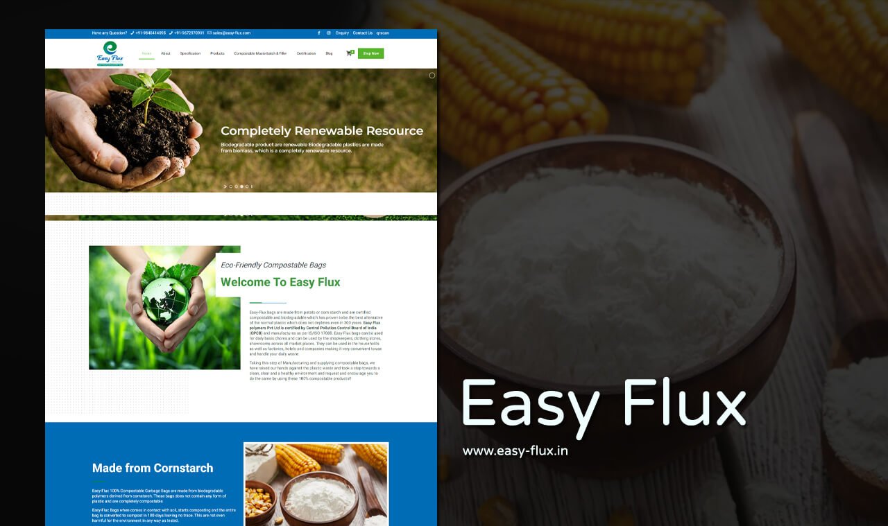 bioplastic products website designer in india