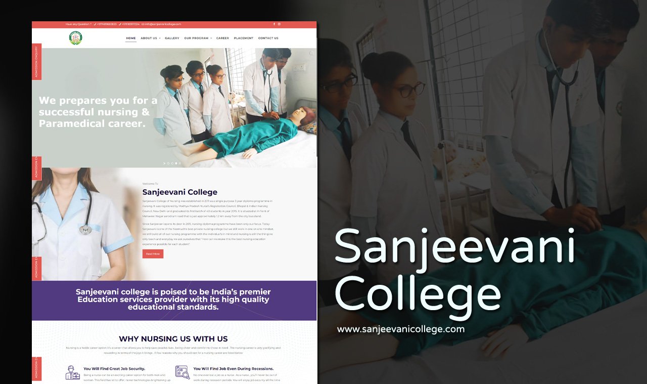 nursing college website designer in udaipur india
