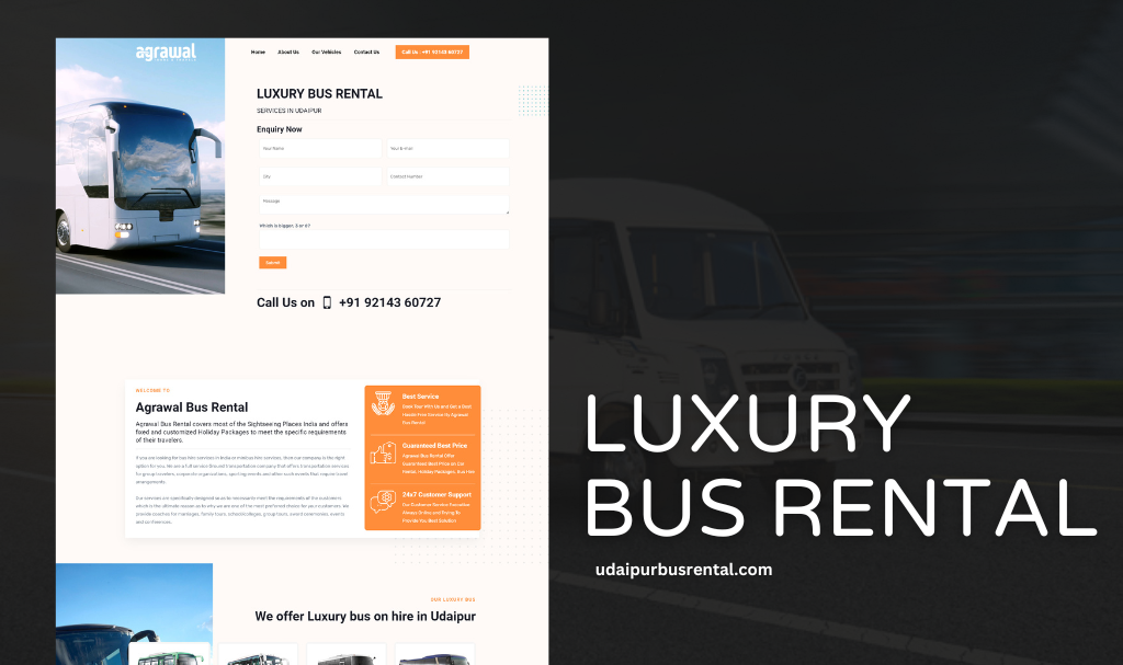 Bus Rental Company Website Designer Udaipur