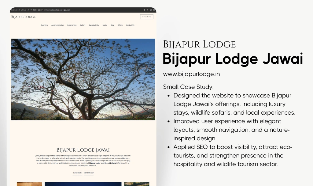 Boutique resort website designer in udaipur