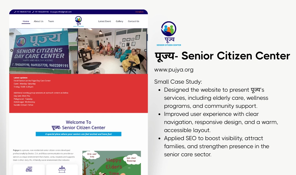 Senior Citizen Care Website Designer Udaipur