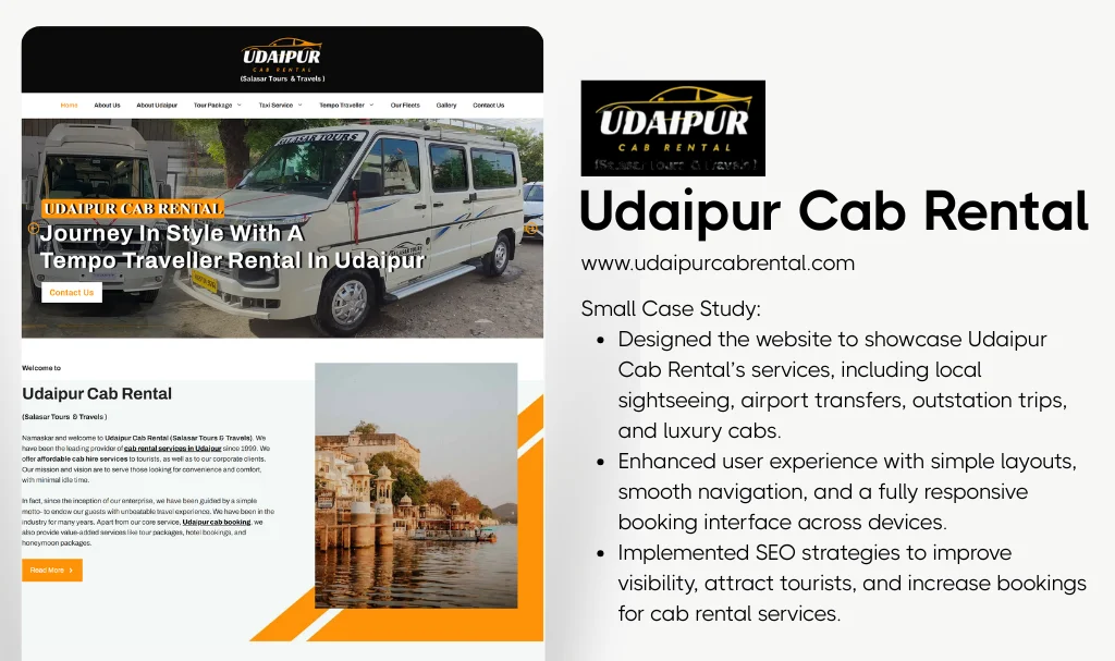 Cab rental website designer in udaipur 1