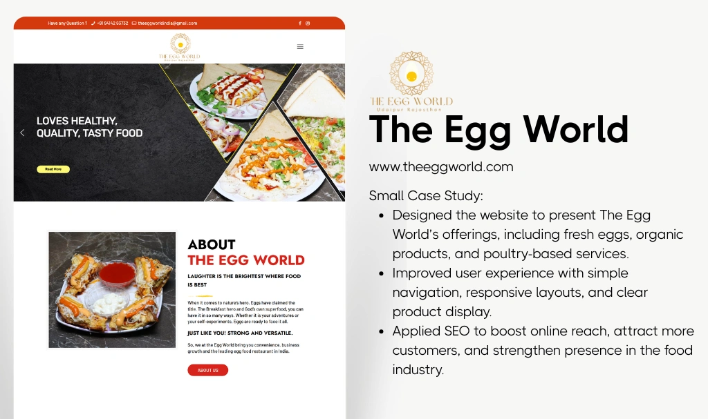 Custom Web Design for Egg Dish Enthusiasts 1