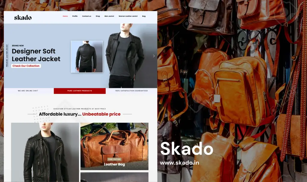 Mens Jacket Online Store website Design