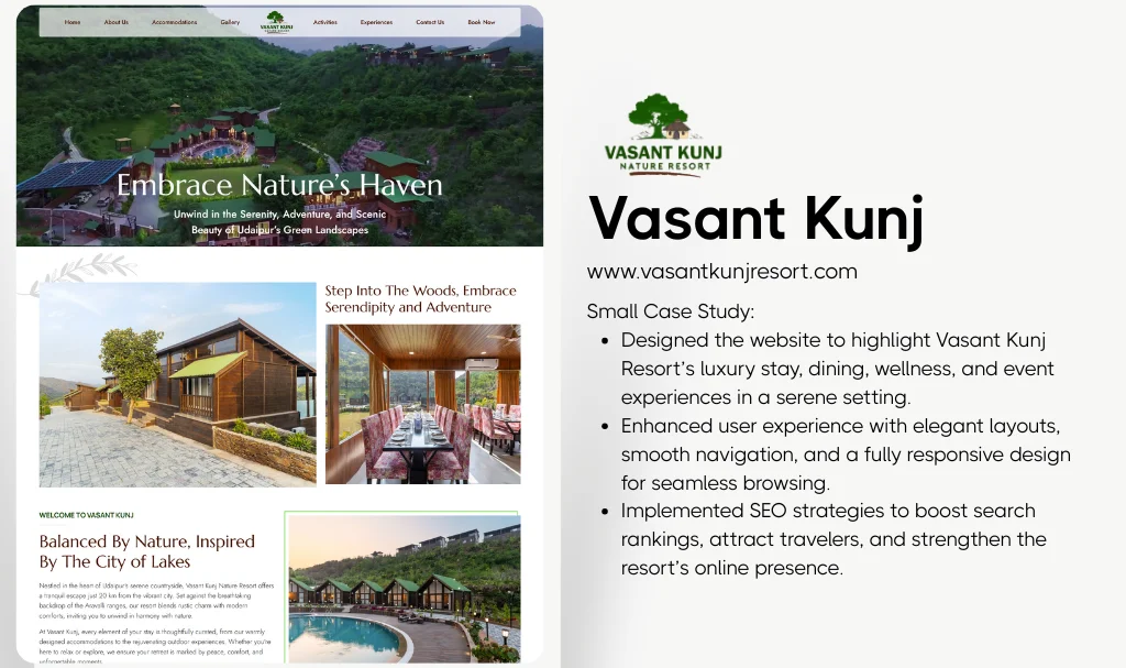 Best nature resort website design
