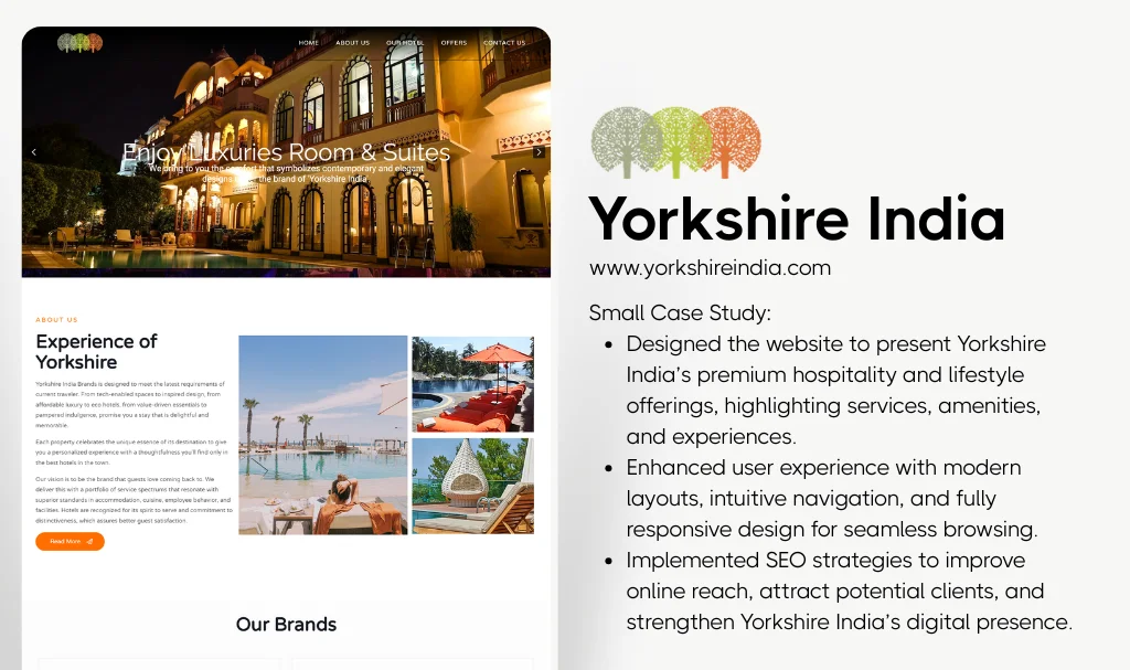 Hotel website design in india