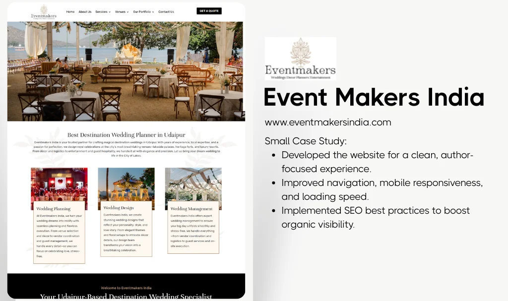 Event Management Company Website Designer
