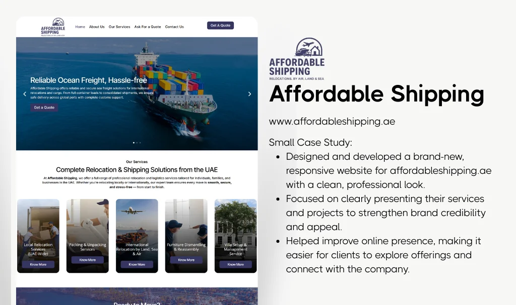 Shipping Website Designer