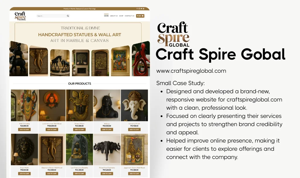 Art and craft Company Website Designer