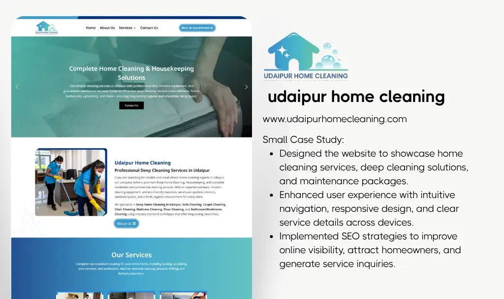 FO3Y2D professional home cleaning website designer udaipur rajasthan