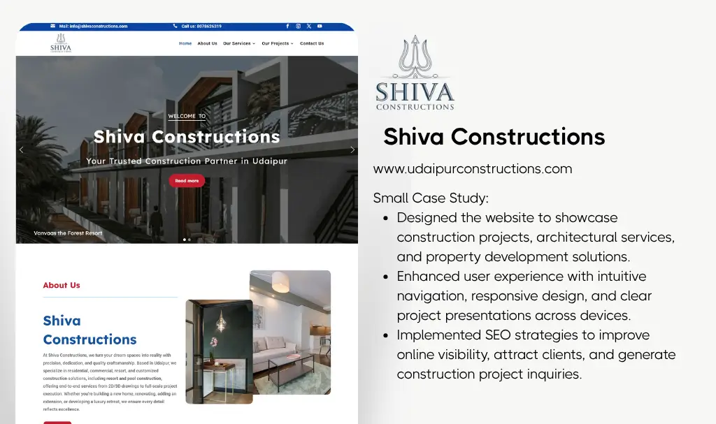 Lt9e4s construction website design company udaipur rajasthan