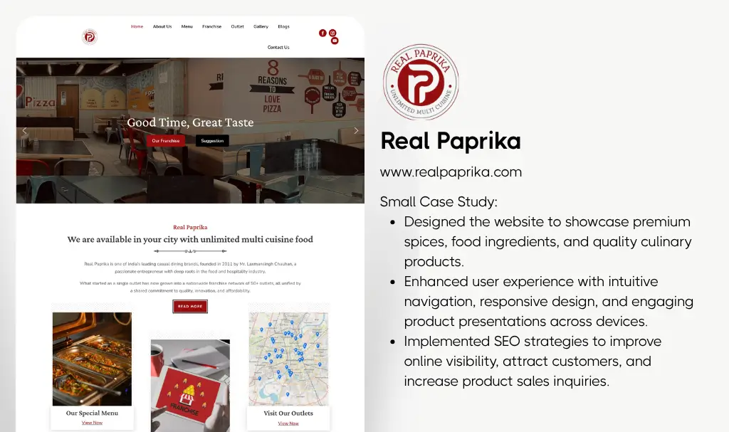 Best pizza restaurant website designer udaipur rajasthan