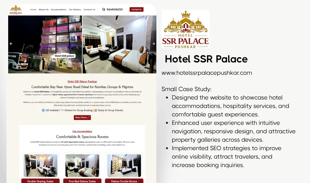 Best premium hotel website designer udaipur rajasthan