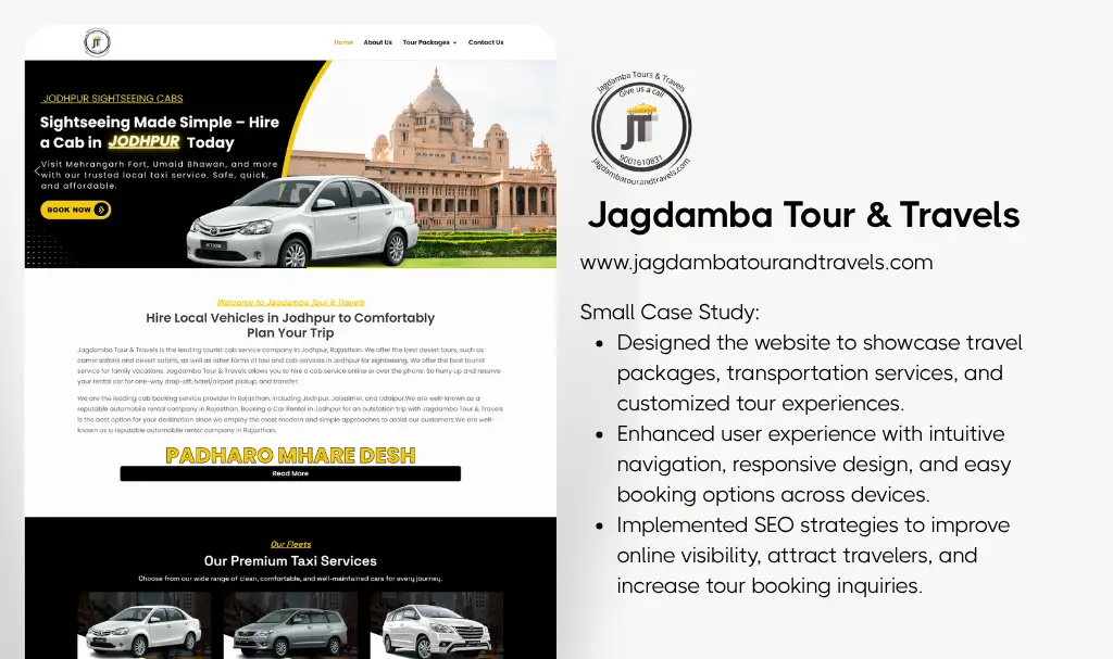 Best tour booking website designer udaipur rajasthan