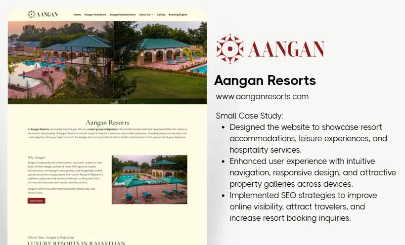 Custom resort website designer udaipur rajasthan