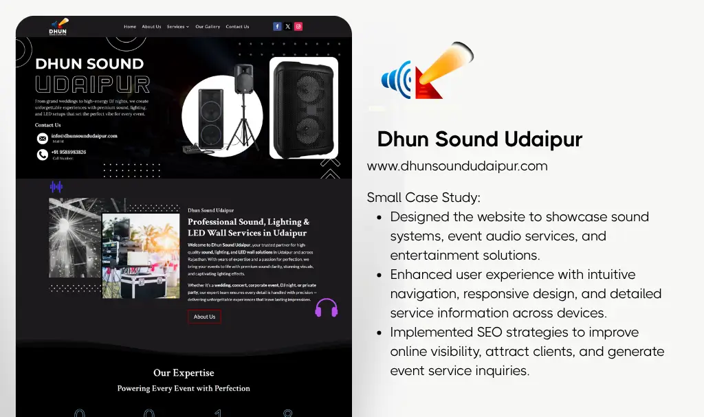 Event management sound system website designer udaipur rajasthan