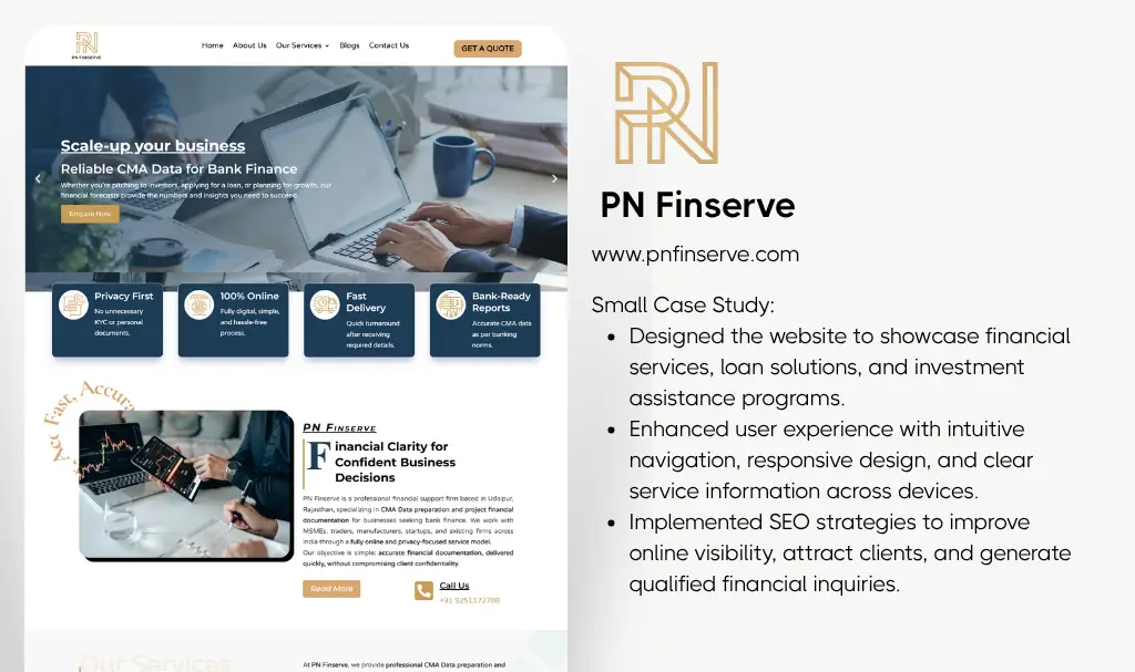 Financial consultancy website designer udaipur rajasthan
