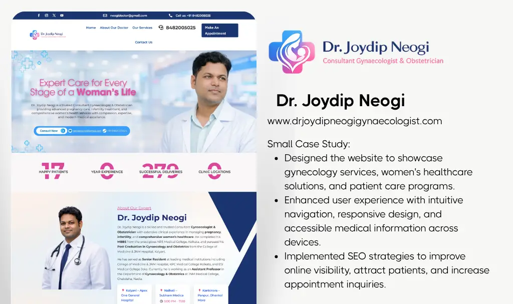 Gynecologist womens healthcare website designer udaipur rajasthan