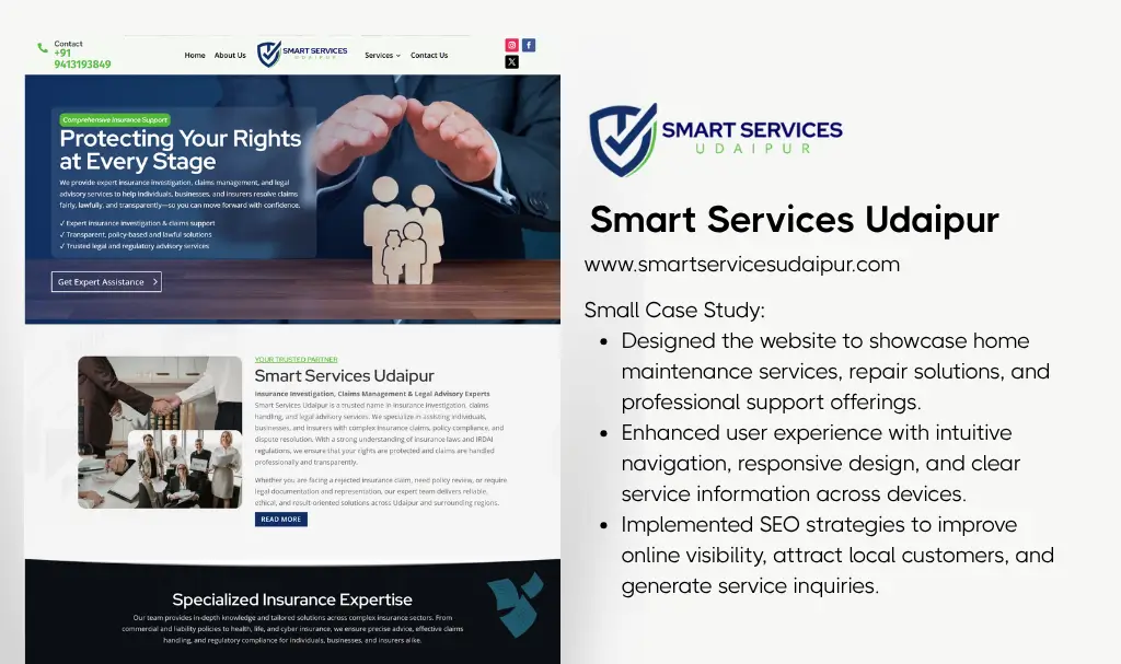 Insurance legal services website designer udaipur rajasthan