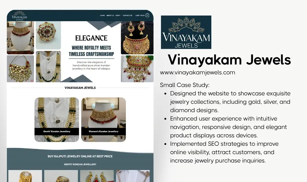 Jewellery website design company udaipur rajasthan