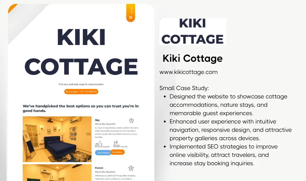 Luxury cottage website designer udaipur rajasthan