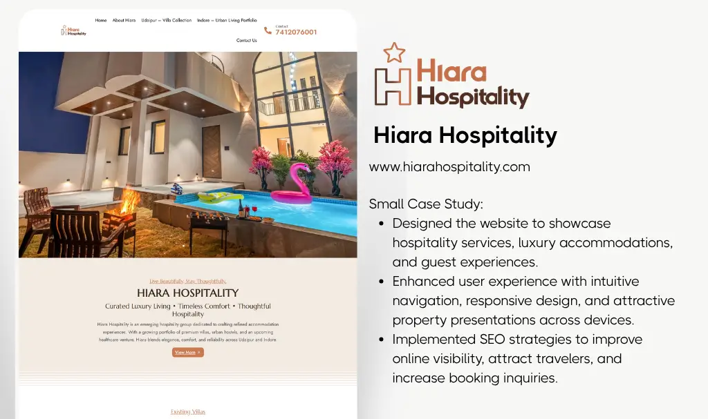 Luxury hotel website designer udaipur rajasthan