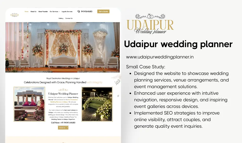 Luxury wedding planner website designer udaipur rajasthan