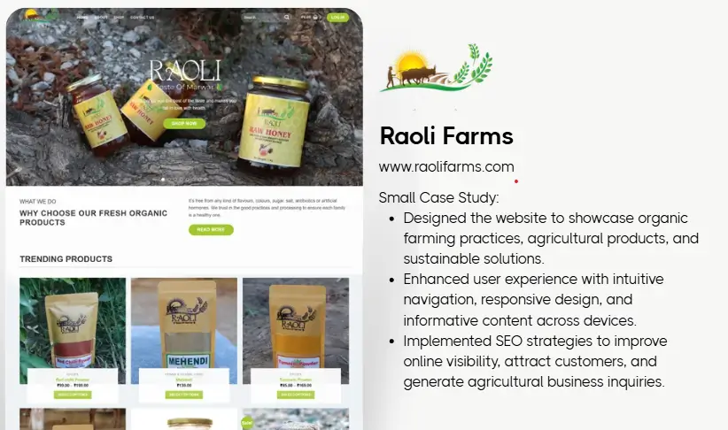 Organic food honey website designer udaipur rajasthan