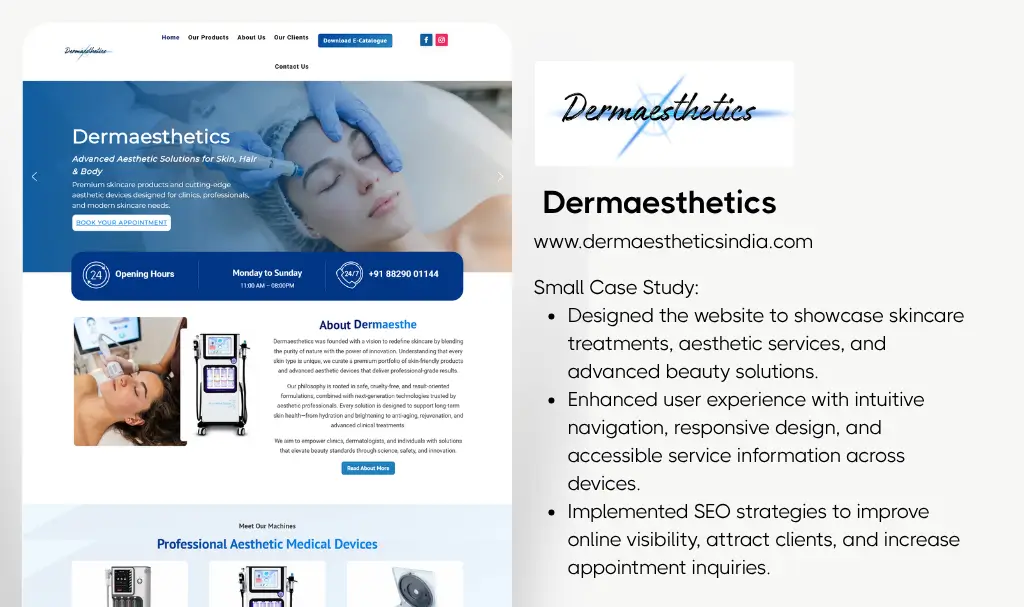 Skincare website designer udaipur rajasthan