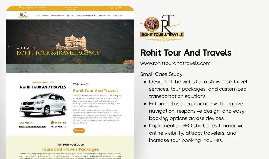 Tour travel website designer udaipur rajsthan