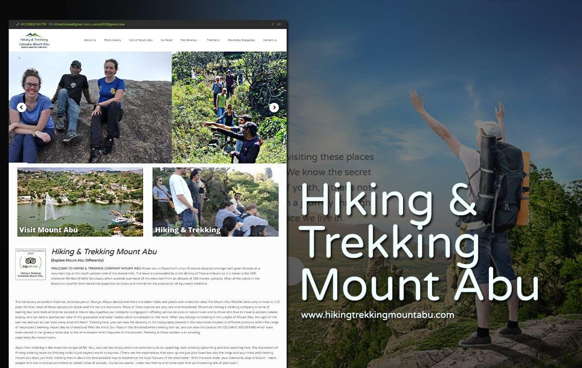 hiking trekking company web design