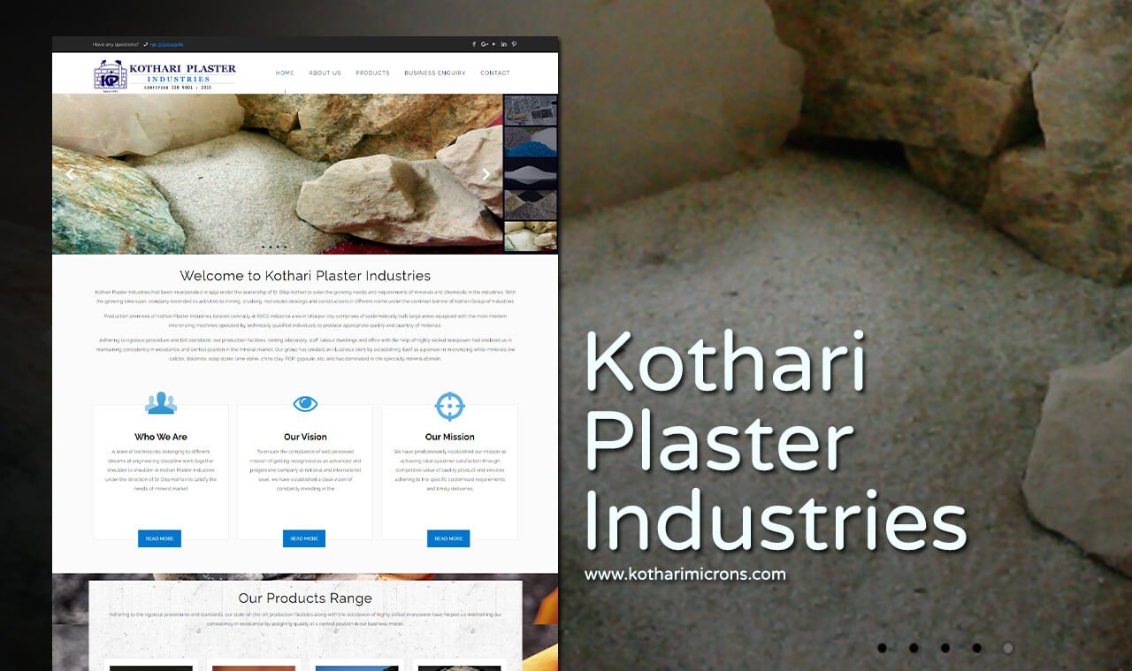 plaster industries website design