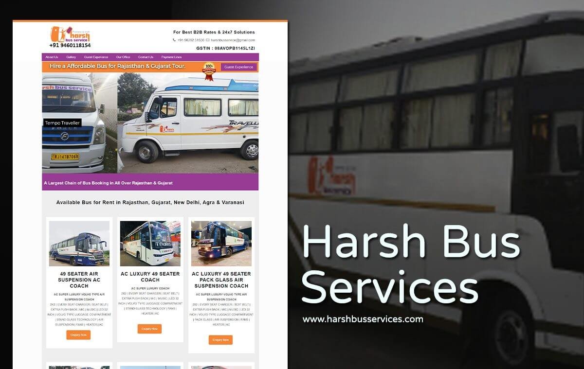 luxury bus car services website design