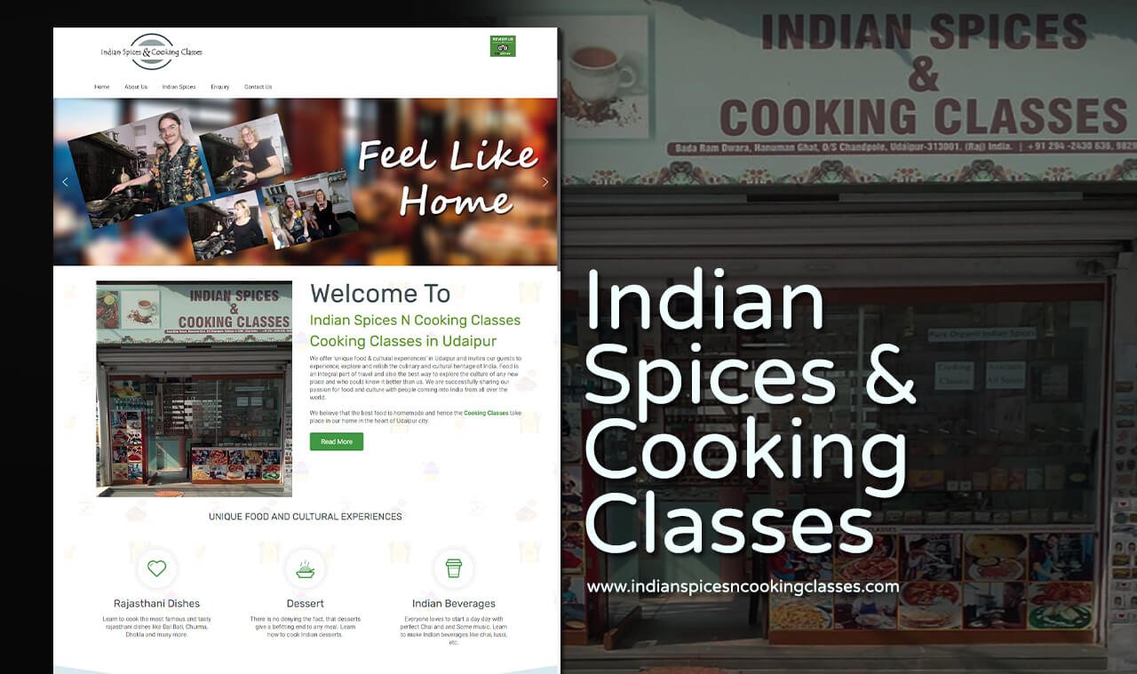 cooking classes website design