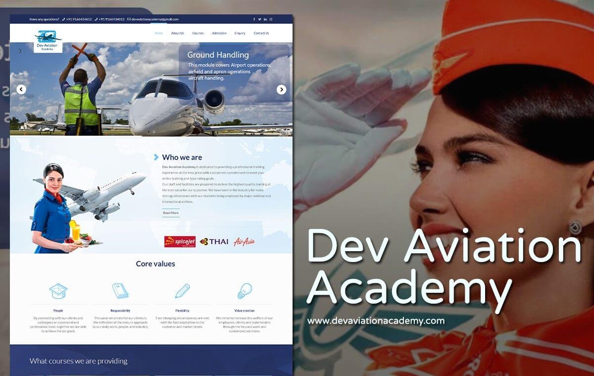 Air aviation website designer