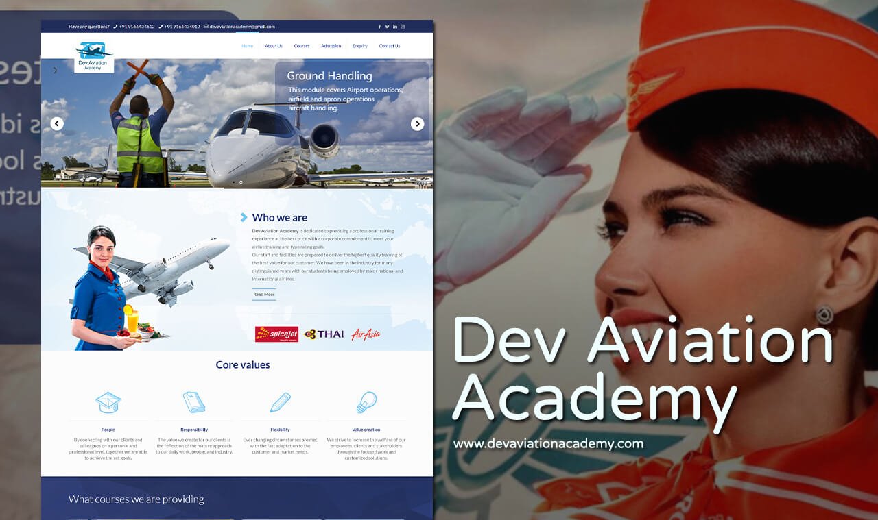 Air aviation website designer